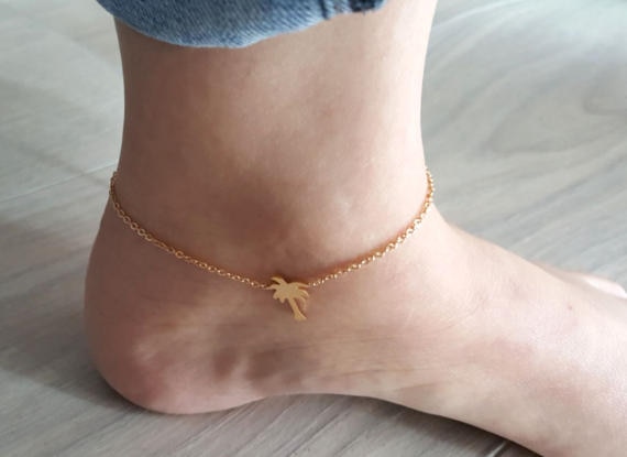 Palm Tree Anklets For Women Foot Jewelry Summer Beach Barefoot Sandals Bracelet Ankle On The Leg on Luulla