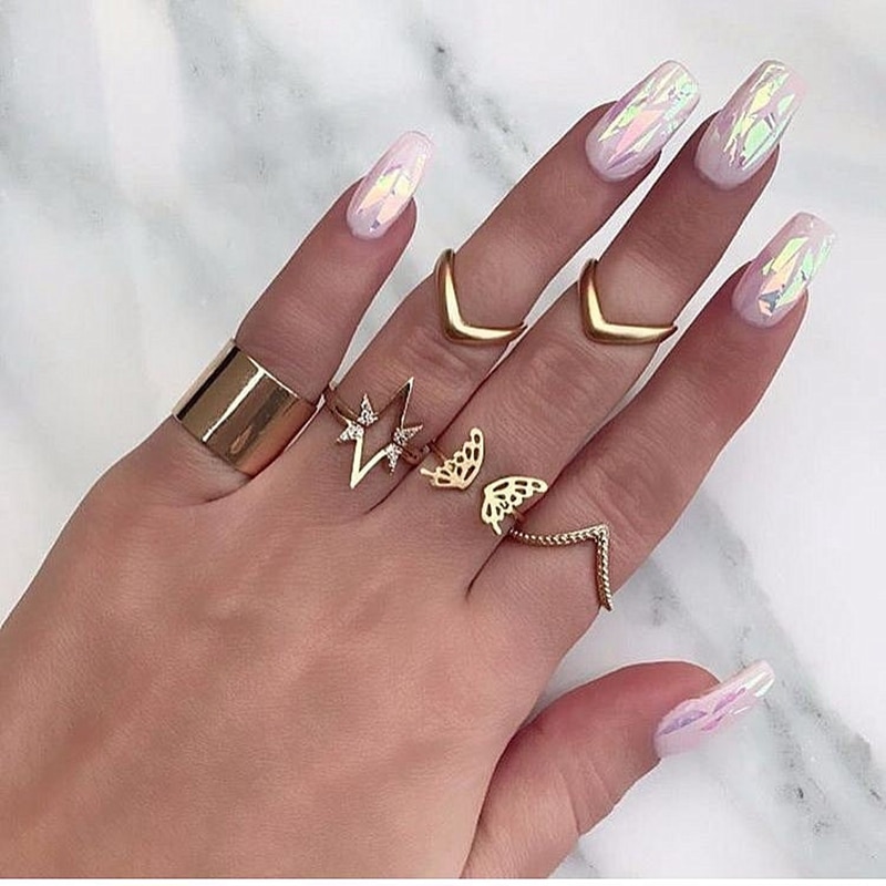 Midi Ring Sets Carving Finger Rings For Women Flower Knuckle Ring Set For Women Anillos Mujer Jewellery