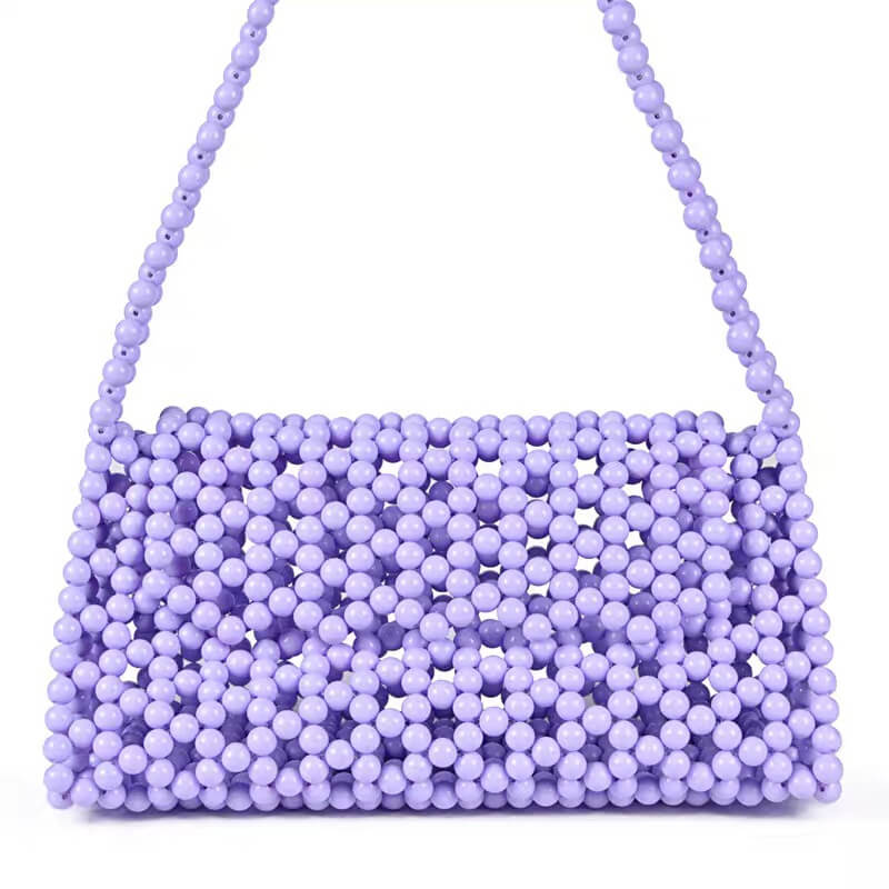 Purple Fashion Hadmade Customize Pearl Baguette Bags