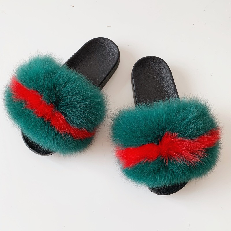 Real Fox Fur Slippers Women's Eva Fur Slippers-2
