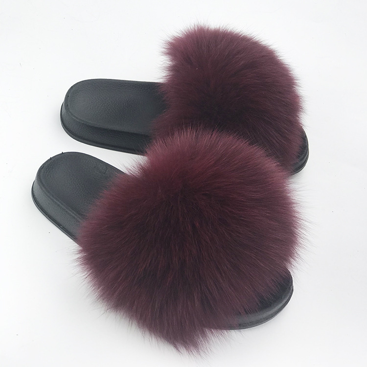 Real Fox Fur Slippers Women's Eva Fur Slippers-8