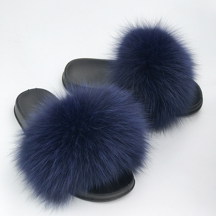 Real Fox Fur Slippers Women's Eva Fur Slippers-9