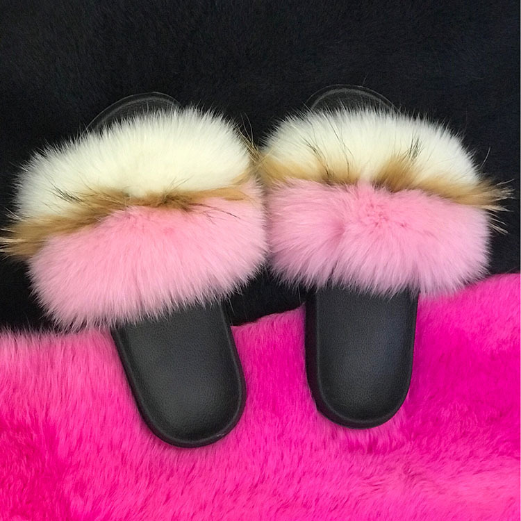 Real Fox Fur Slippers Women's Eva Fur Slippers-15