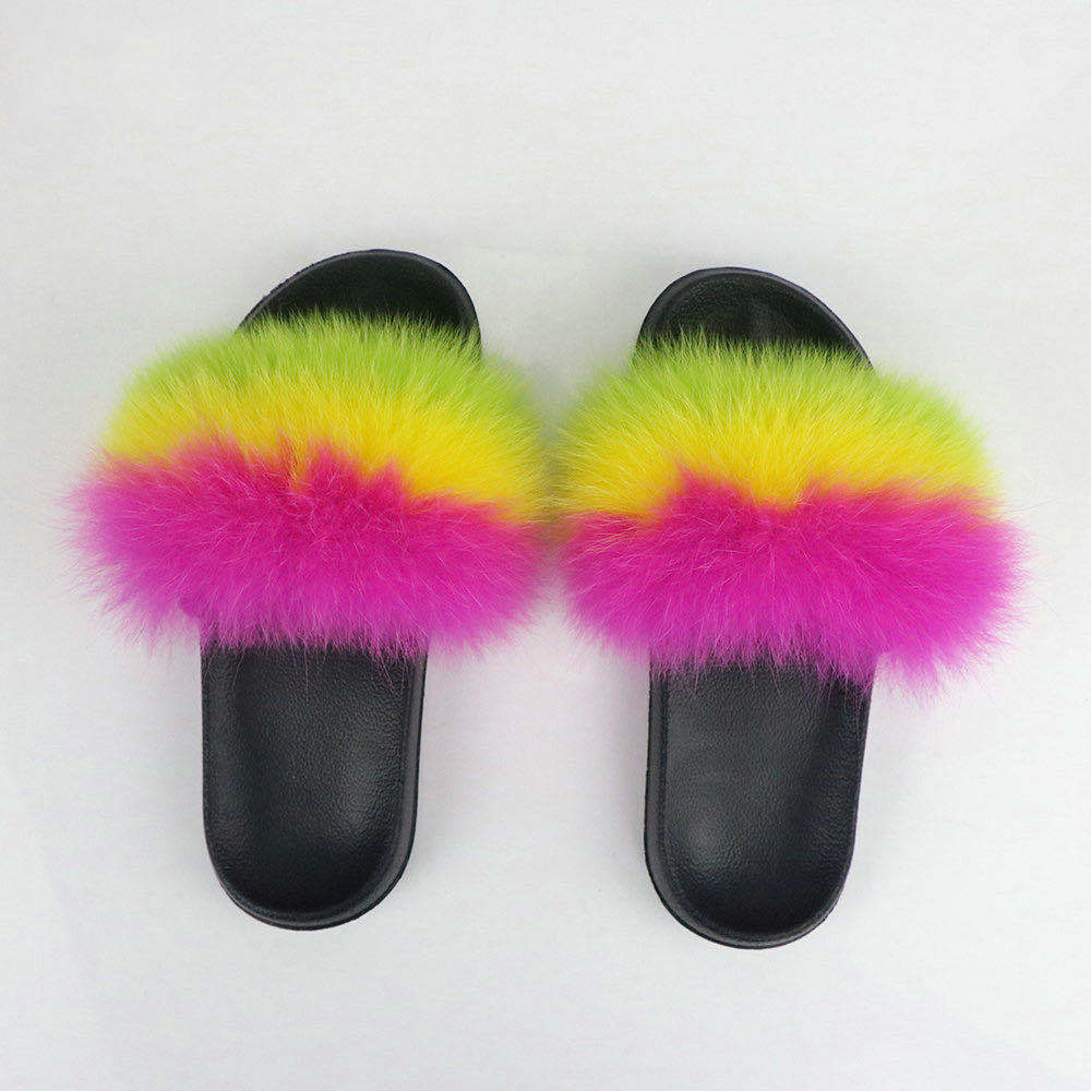 Real Fox Fur Slippers Women's Eva Fur Slippers-17