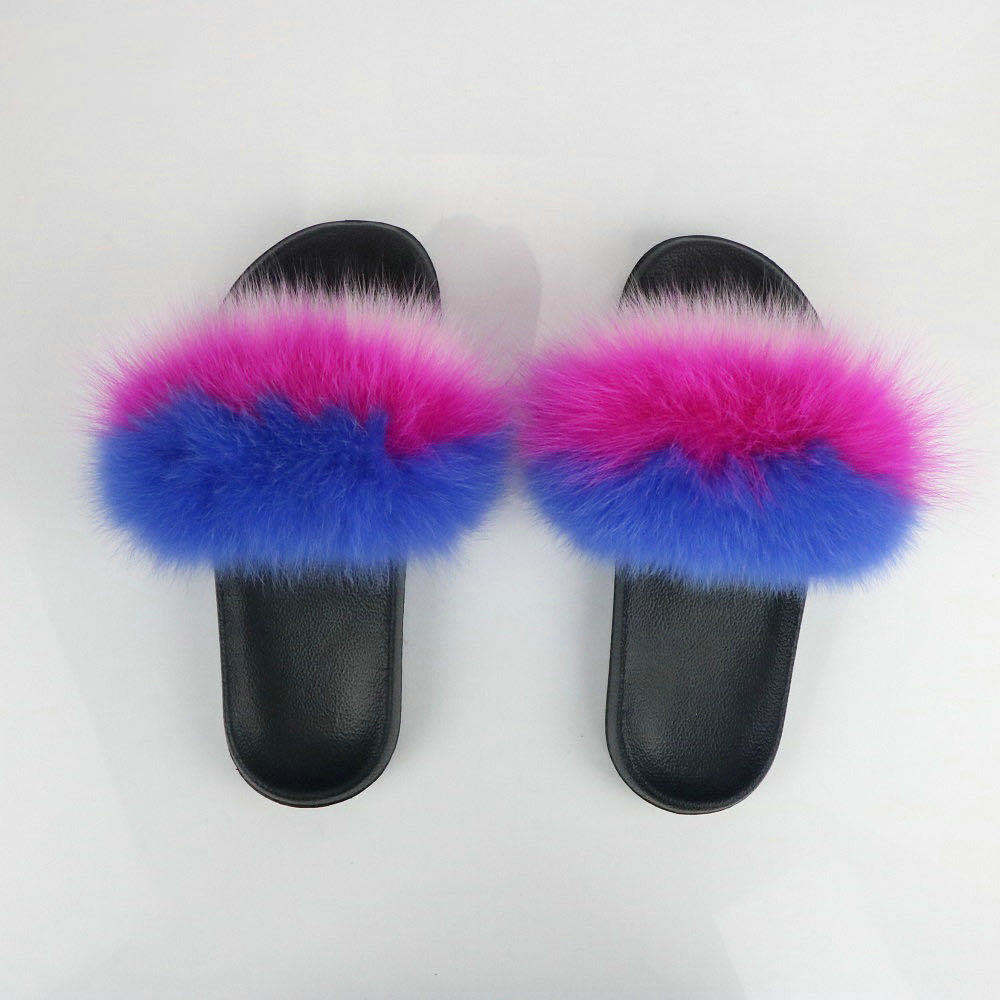 Real Fox Fur Slippers Women's Eva Fur Slippers-18