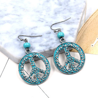 Alloy Retro Palace Round Geometric Hollow Out Carving Simple Art Earrings-2