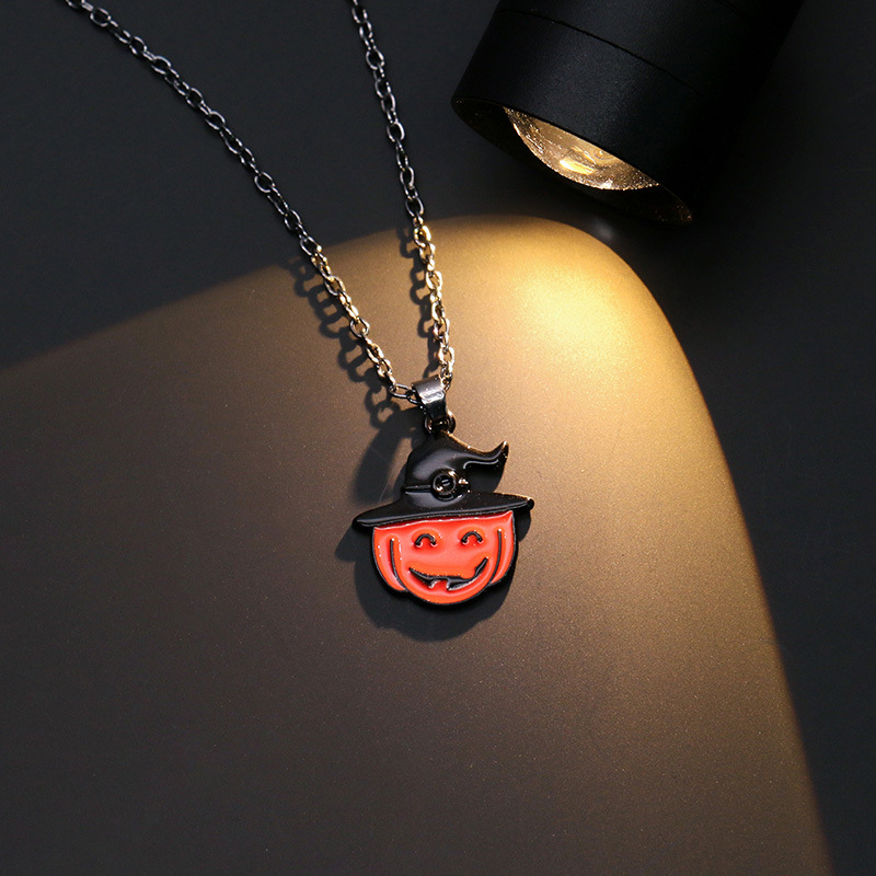 Halloween Accessories Ghost Skull Bat Pumpkin Head Pendant Sweater Chain Neckchain-1