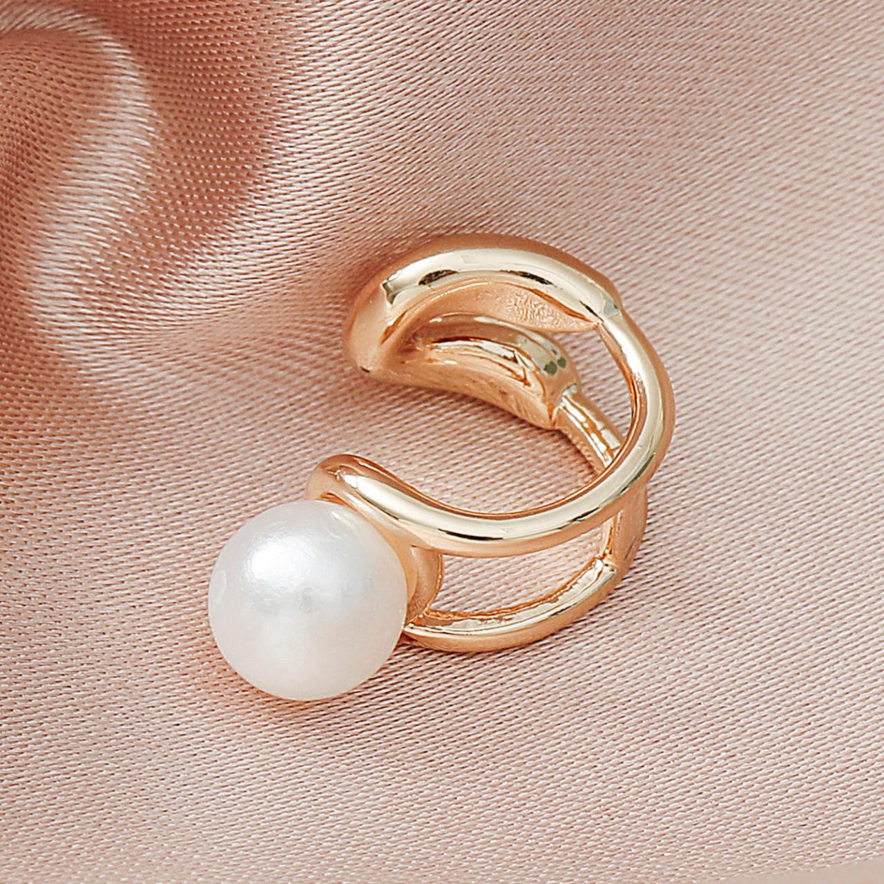Free Shipping Pearl no hole ear clip earrings creative geometric Circle Earrings Jewelry-2