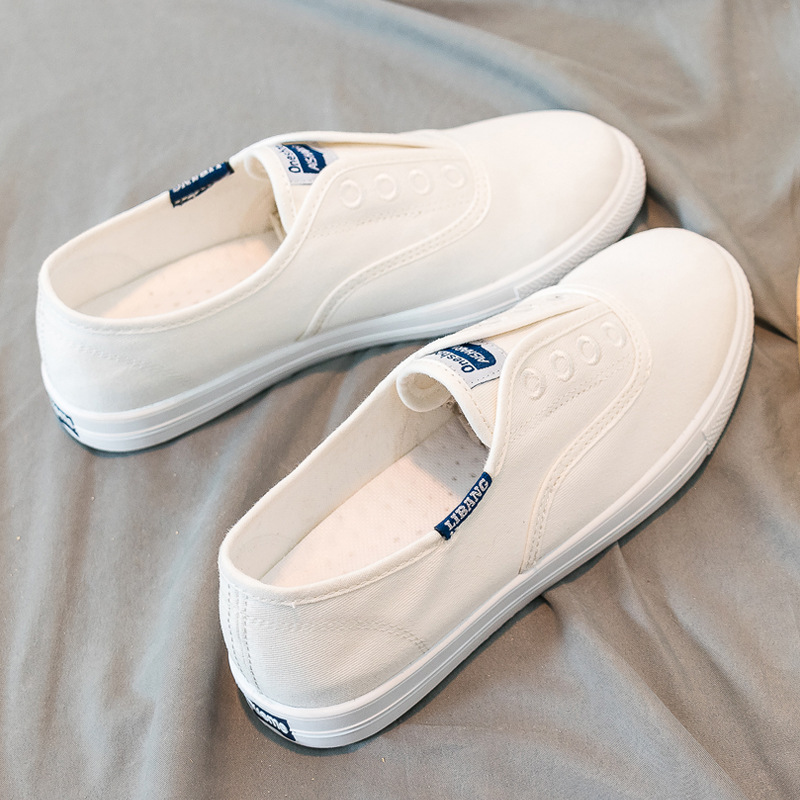 Versatile Spring Breathable Student Korean Lazy Shoes-white