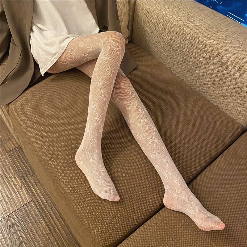 White Pantyhose Love Thin Women's Spring And Summer Lace Bottom Stockings Net Stockings