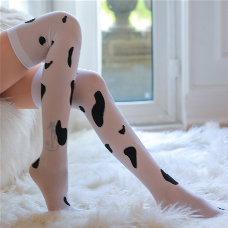 Cow Stockings Fun Stockings Long Tube Milk White Spotted Stockings High Top Knee Stockings