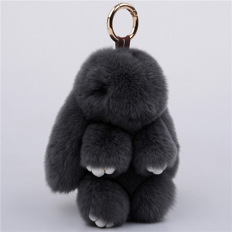 15cm Rex Rabbit Fur Little Rabbit Fur Ball Key Chain Decorated With Dead Rabbit Jewelry Cute Rabbit Fur Pendant Fur Bag Pendant-6