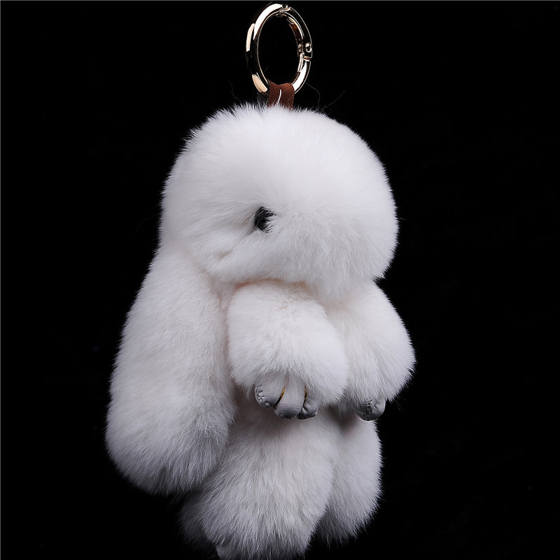 15cm Rex Rabbit Fur Little Rabbit Fur Ball Key Chain Decorated With Dead Rabbit Jewelry Cute Rabbit Fur Pendant Fur Bag Pendant-7