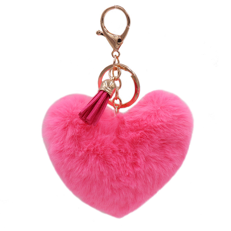 Fashion Tassel Love Plush Key Chain Hairball Car Pendant Student Bag Key Chain Creative Gift-9