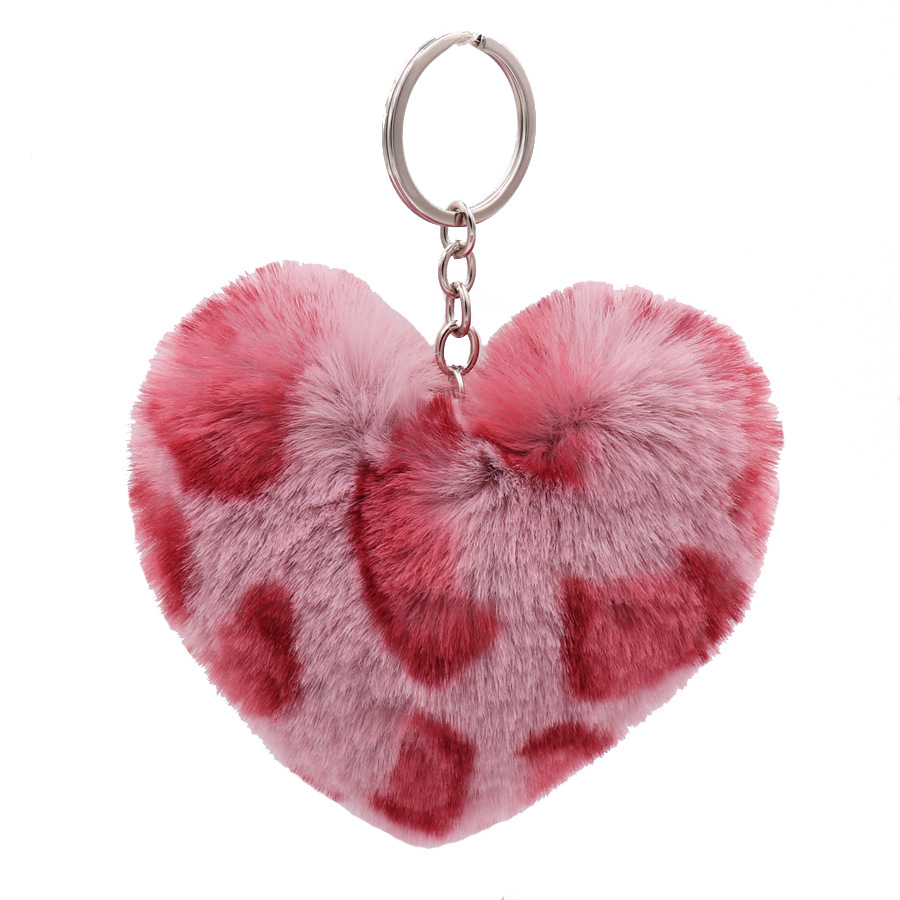 Leopard Love Plush Key Ring For Women's Bags In Winter-1