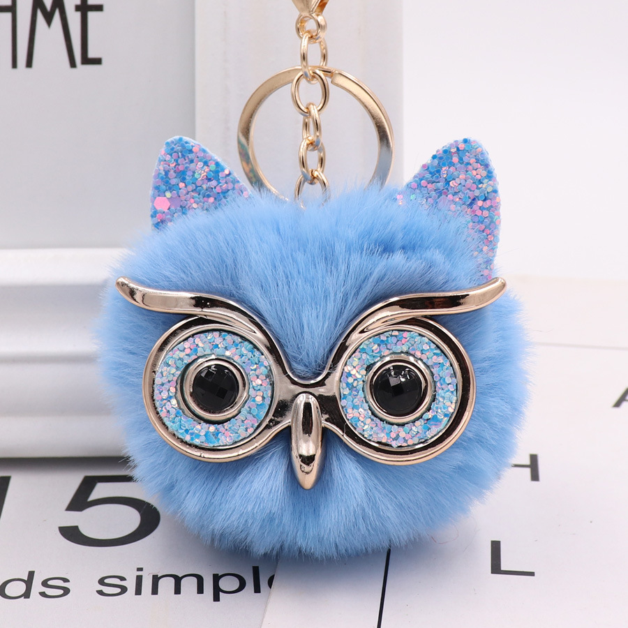 Gretel Owl Plush Key Ring Imitation Rabbit Hair Ball Bag Pendant Fur Car Pendant-2