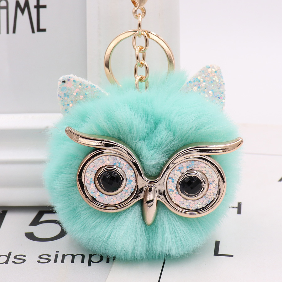 Gretel Owl Plush Key Ring Imitation Rabbit Hair Ball Bag Pendant Fur Car Pendant-6