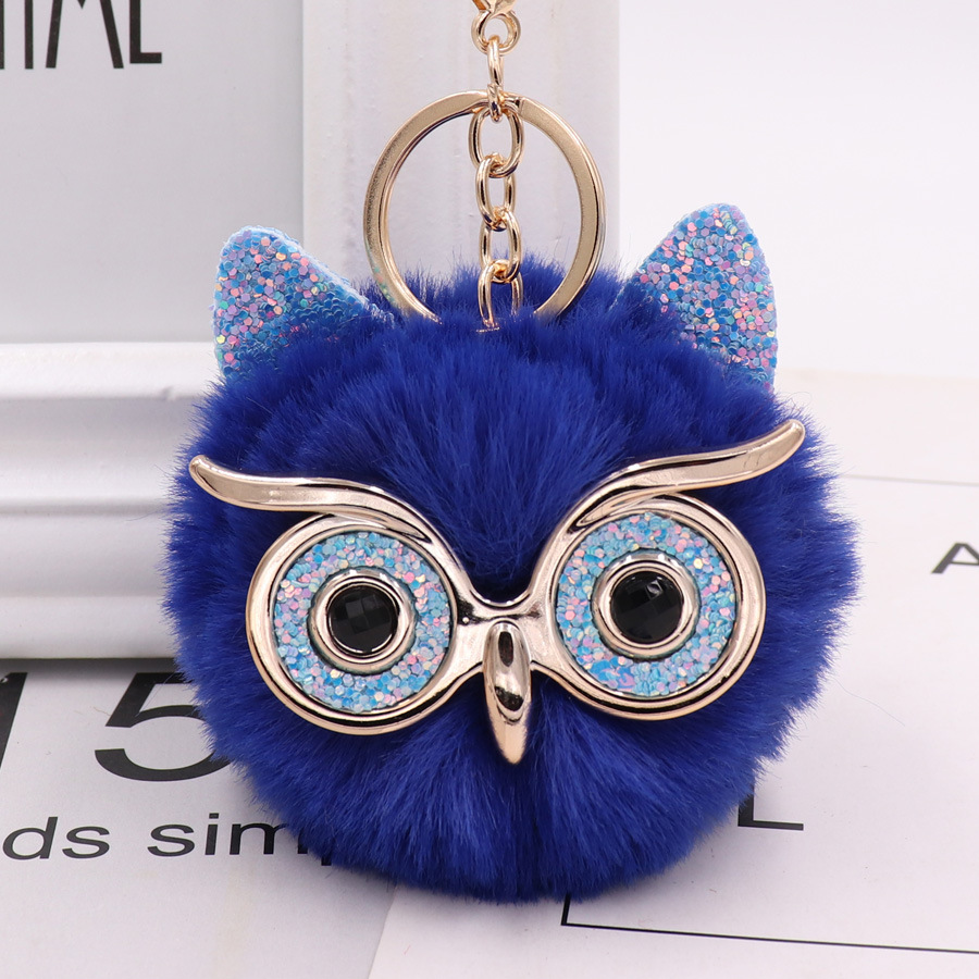 Gretel Owl Plush Key Ring Imitation Rabbit Hair Ball Bag Pendant Fur Car Pendant-18
