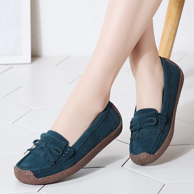 Soft Sole Lace Up Comportable Casual Flats-dark Green