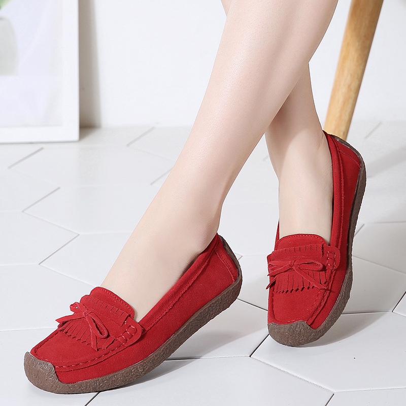 Soft Sole Lace Up Comportable Casual Flats-red