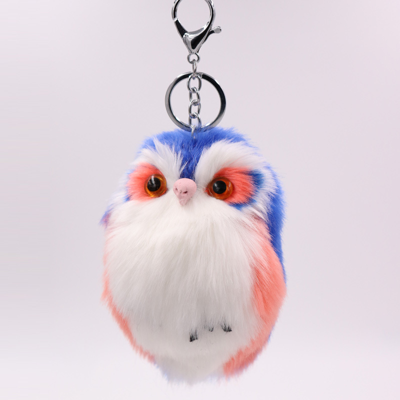 Imitation Rabbit Hair Owl Pendant Fur Bag Car Pendant Lovely Animal Plush Key Chain-4