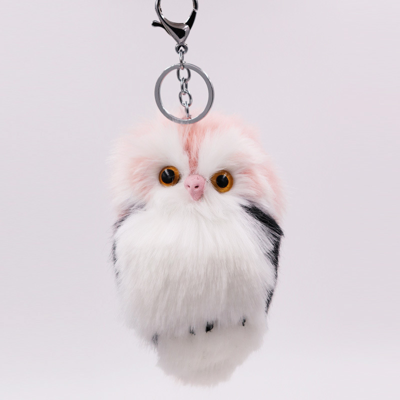 Imitation Rabbit Hair Owl Pendant Fur Bag Car Pendant Lovely Animal Plush Key Chain-10
