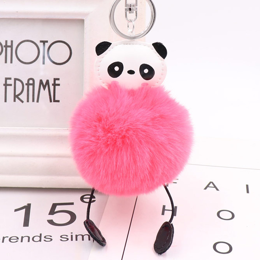 Lovely Panda Hairball Key Chain Pendant Women's Plush Bag Pendant Car Key Chain-13