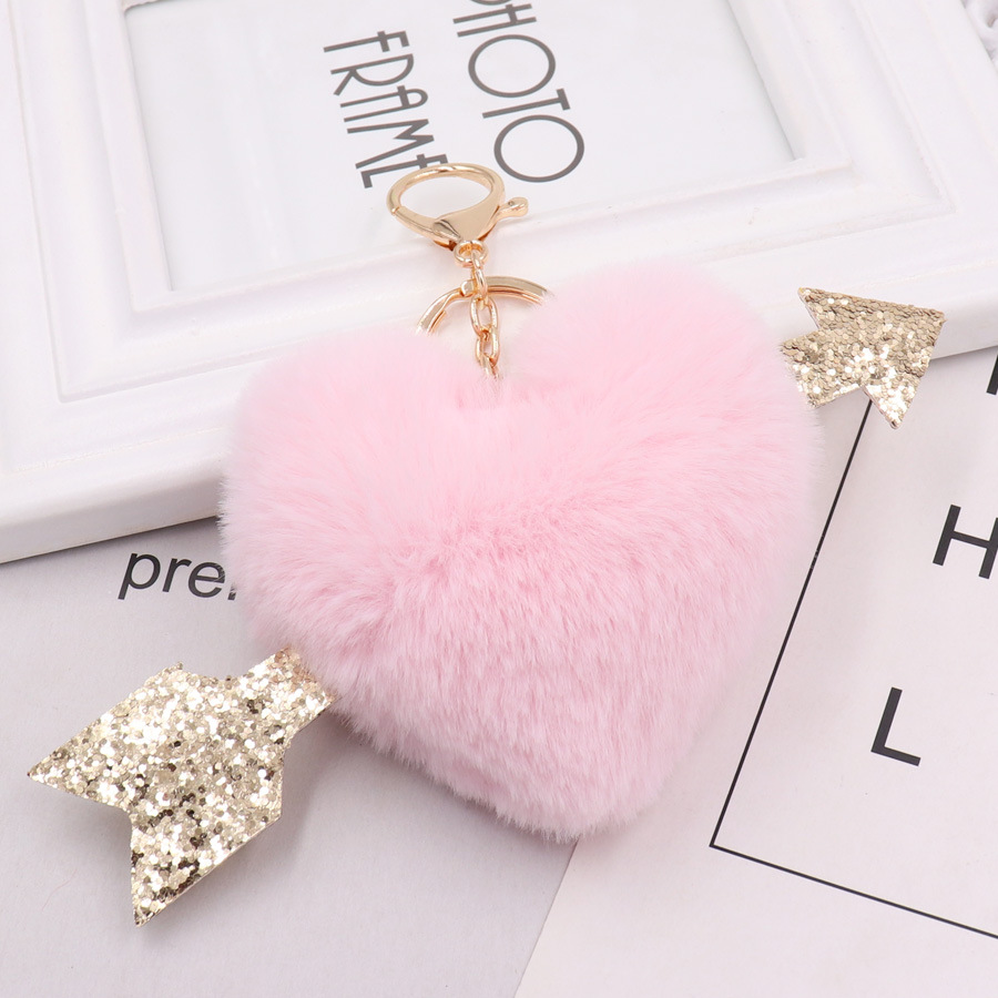 Cupid Arrow Love Plush Key Chain Creative Gift Fashion Women's Hairball Bag Pendant-2