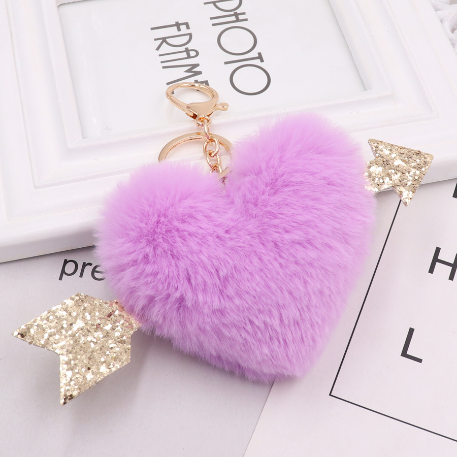 Cupid Arrow Love Plush Key Chain Creative Gift Fashion Women's Hairball Bag Pendant-4