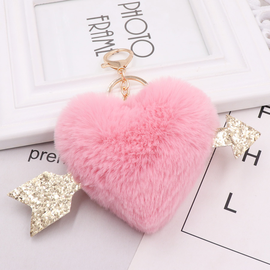 Cupid Arrow Love Plush Key Chain Creative Gift Fashion Women's Hairball Bag Pendant-5