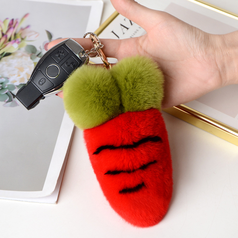 Radish Girl Heart Otter Rabbit Hair Bag Pendant Fur Accessories Fur Car Key Chain Gift Ornament-4