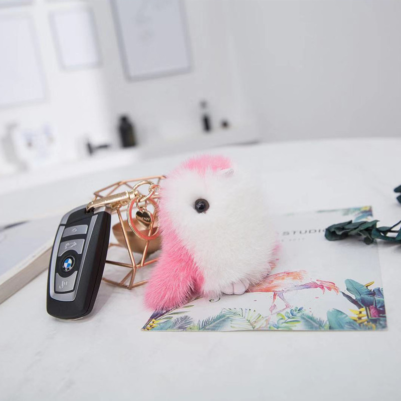 Car Key Chain Dead Rabbit Pendant Bag Pendant Penguin Mink Plush Doll-3