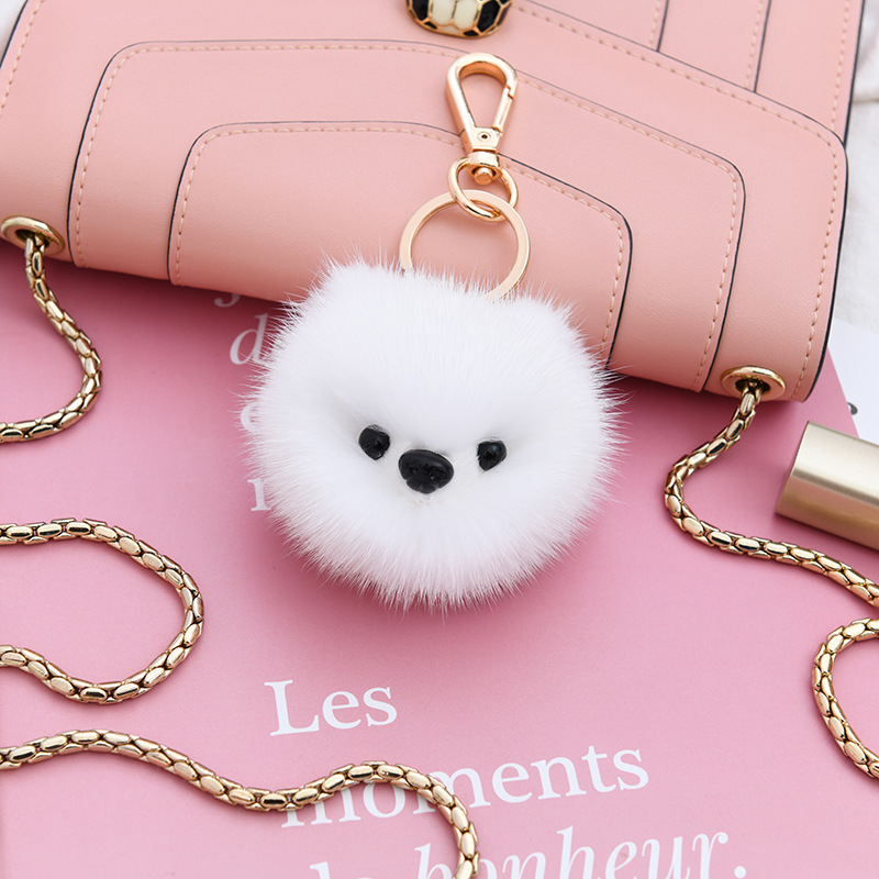 Mink Fur Bomei Dog Bag Pendant Lovely Dog Fur Lovely Car Key Chain-1