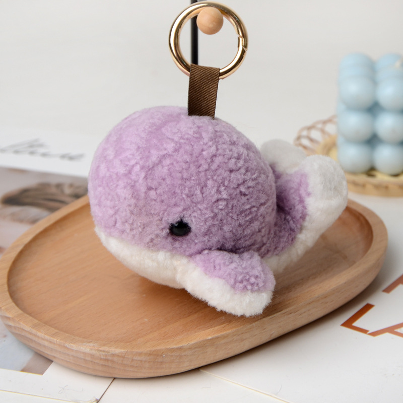 Wool Baby Whale Car Key Chain Pendant Plush Doll Schoolbag Pendant-3