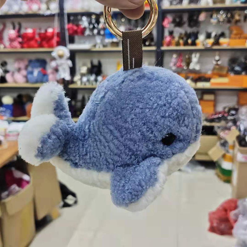 Wool Baby Whale Car Key Chain Pendant Plush Doll Schoolbag Pendant-6