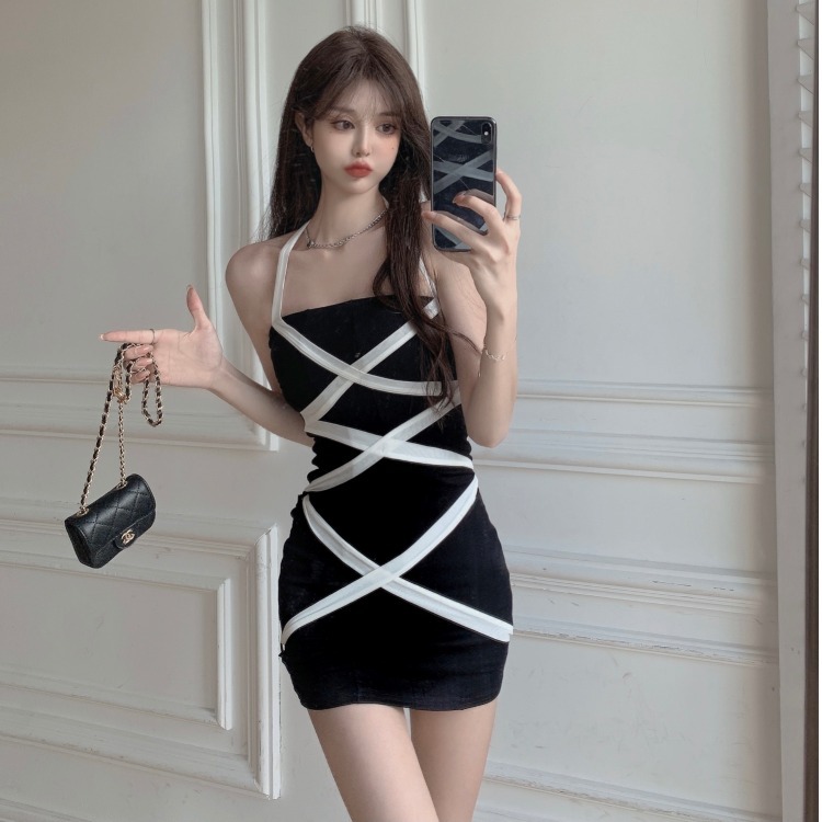 low cut chest dress Draped Narrow Form Evening Dresses with Chest Decollete