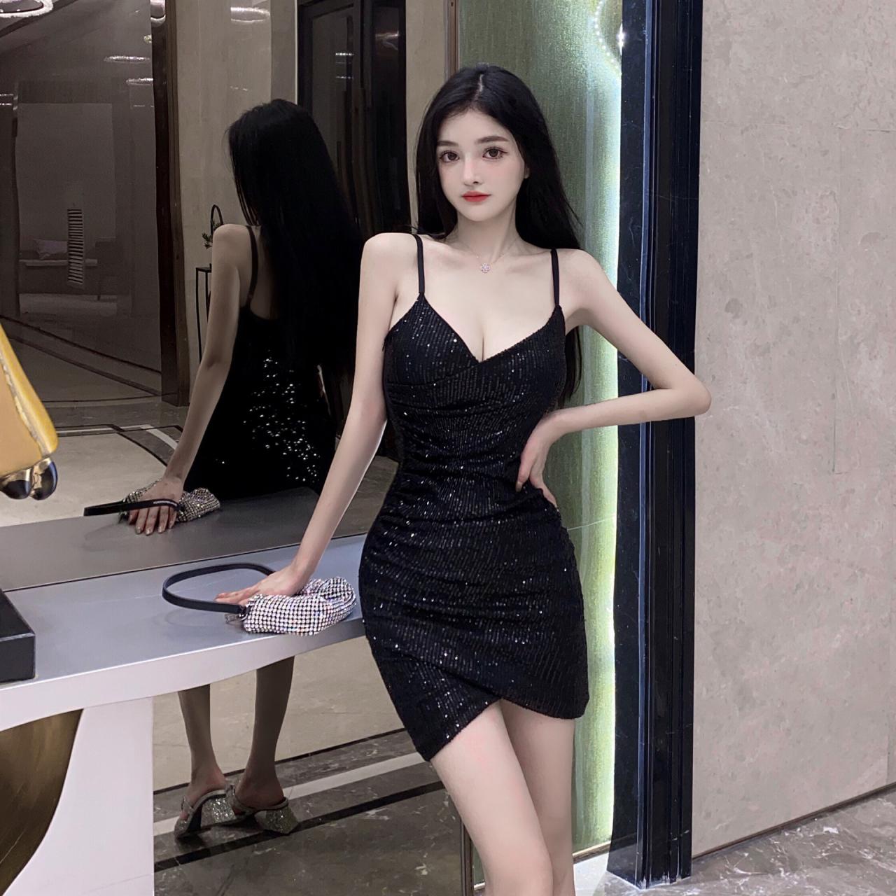 Sexy black wrap dress hotsell