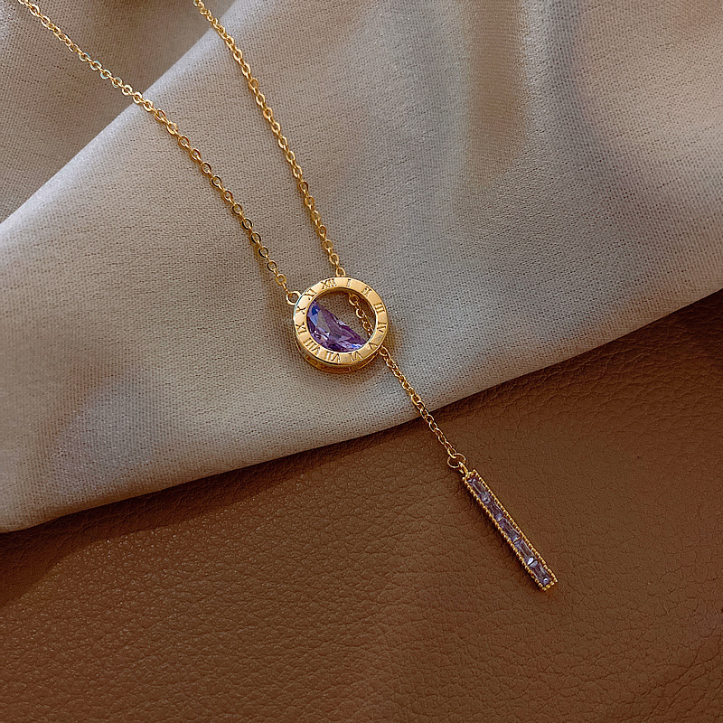 Purple Necklace Female Light Luxury Niche Design Sense Clavicle Chain