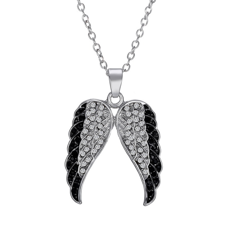 Diamond Studded Wing Pendant Necklace