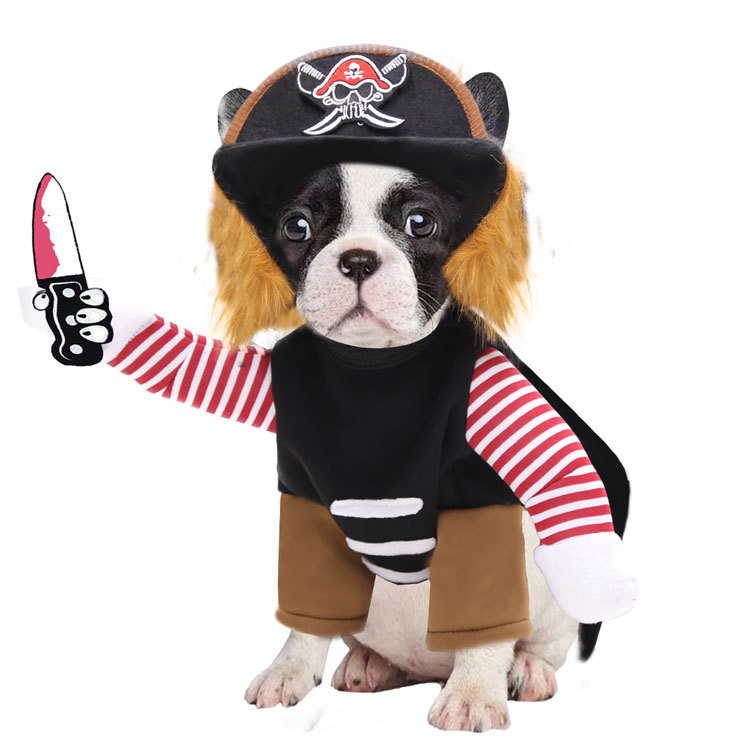 Pirate Halloween knife deadly doll small and medium-sized dog funny change into cat pet clothes