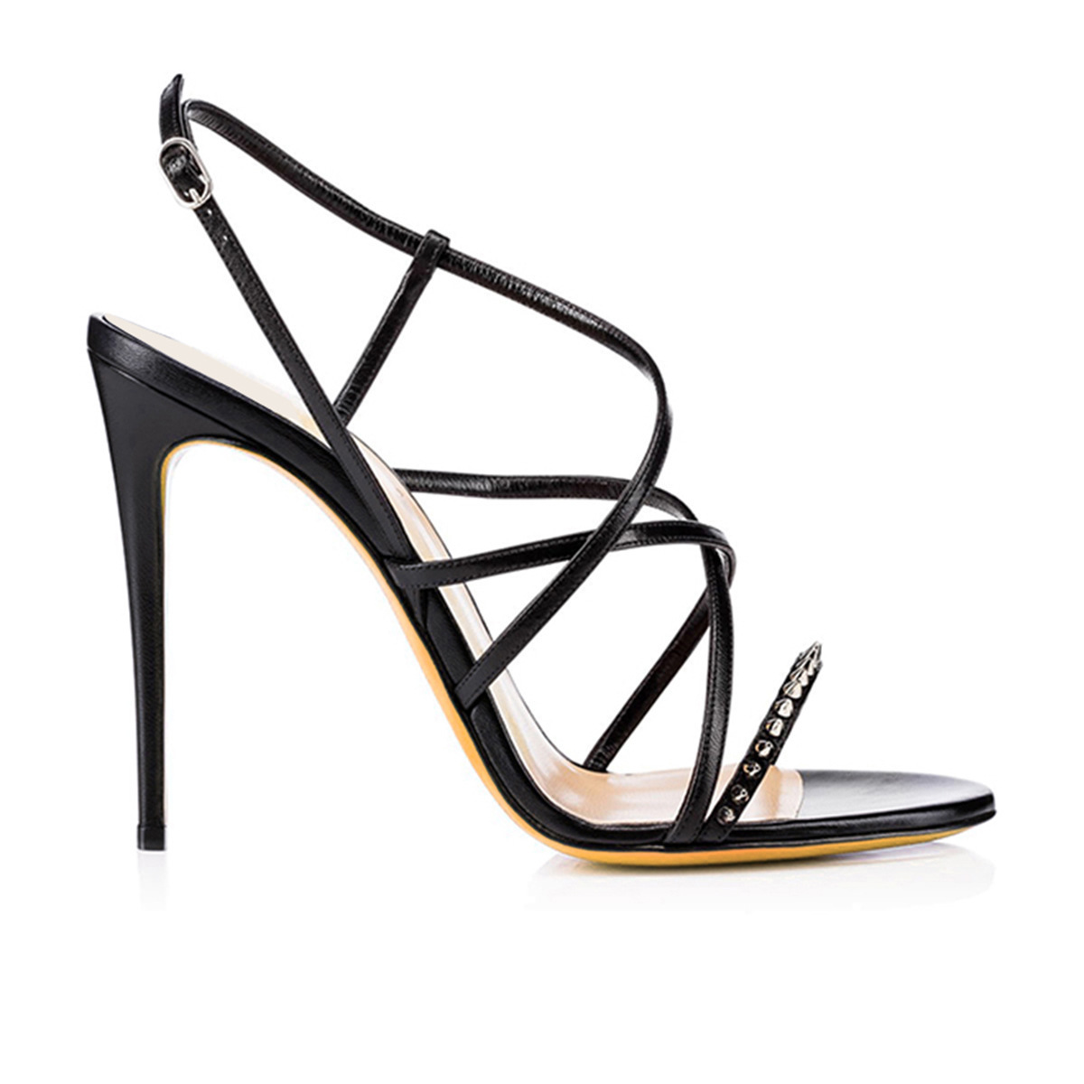 Black Rivet Stiletto Sandals on Luulla