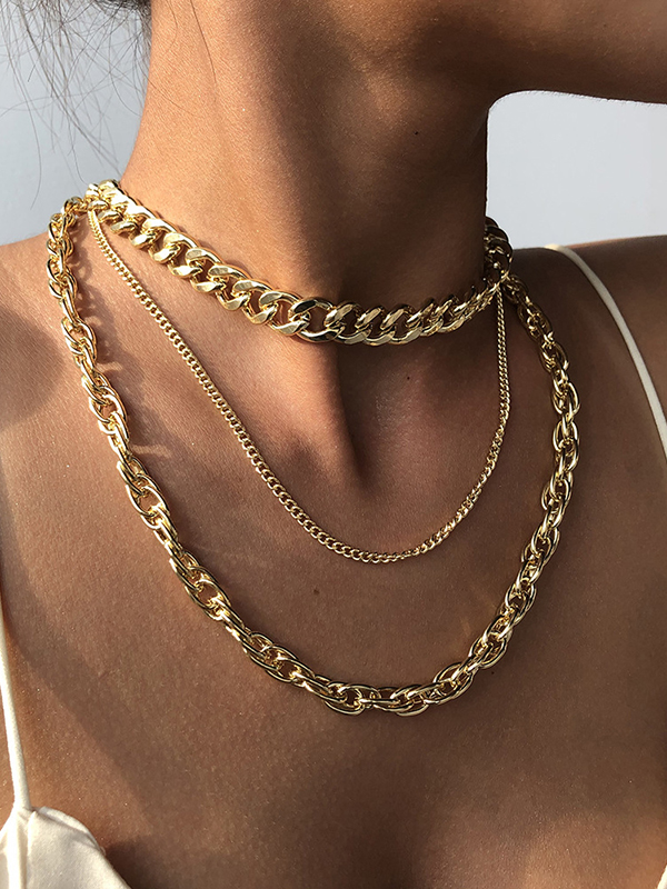 Original Cool Multi-layered Chains Necklace