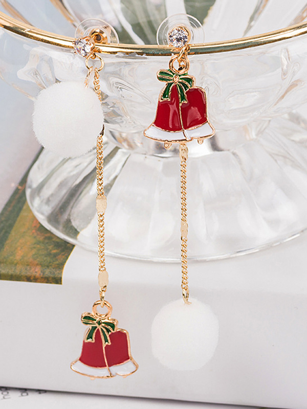 Christmas Bell Asymmetric Eardrop Earrings