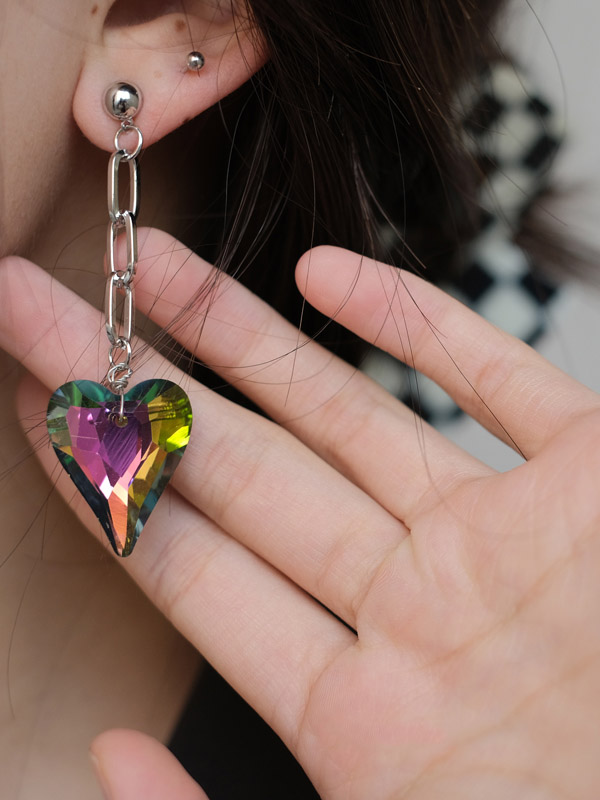 Stylish Heart Asymmetric Earrings Accessories