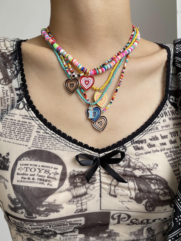 Original Stylish Contrast Color Beads Necklace