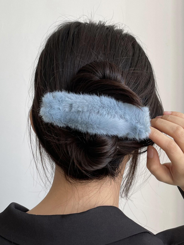 Urban Winter Plush Candy Color Hair Clip Hair Accessories