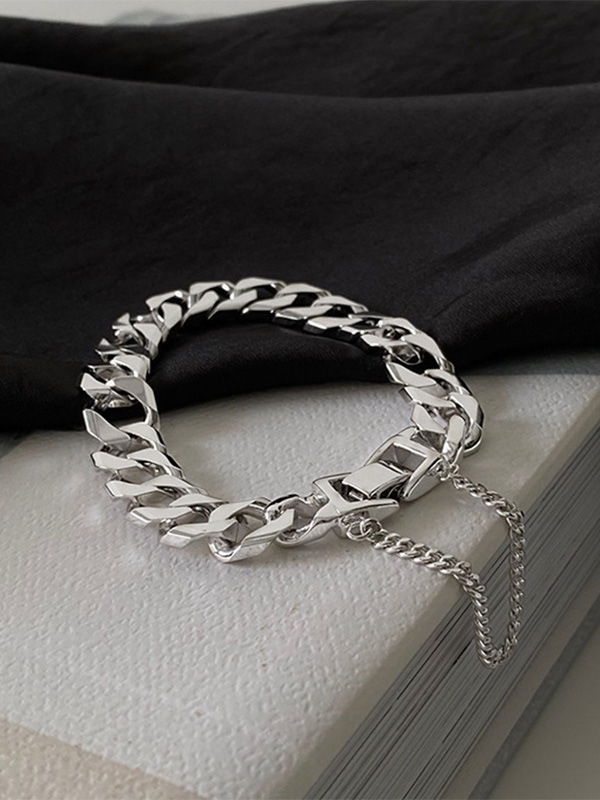 Cool Chic Solid Color Alloy Chain Bracelet