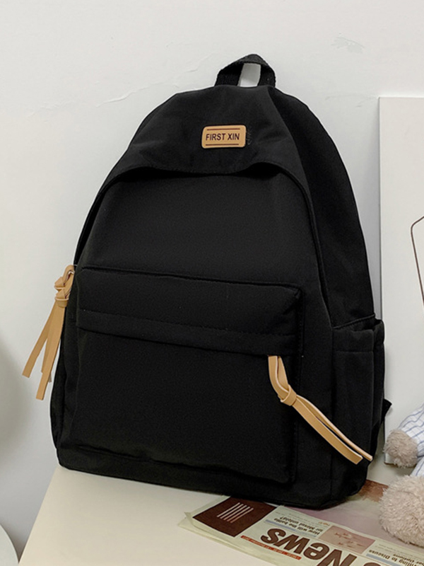 Black Simple Casual Backpack