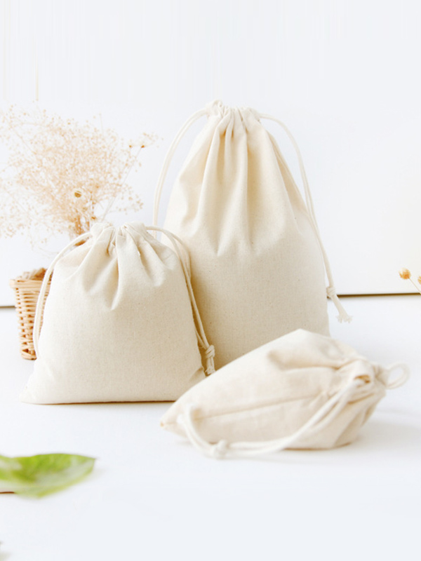 Simple Solid Drawstring Pouch Bag