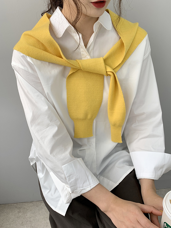 Yellow Simple Casual Shawl&scarf